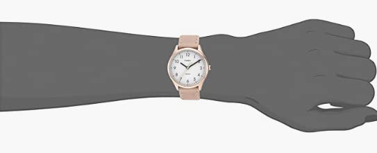 Timex Modern Easy Reader Watch 32mm Rose Gold White Dial Leather Strap TW2T72400