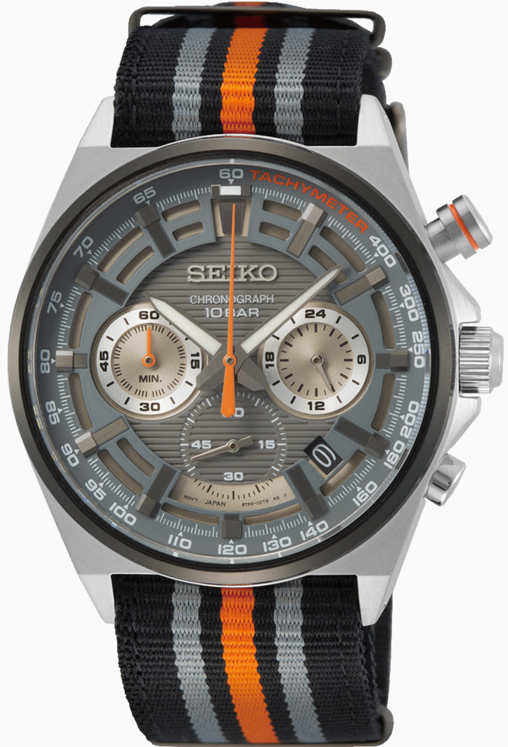 Seiko SSB403 Men's Quartz Chronograph 41mm 100M Nylon Date Hardlex Lumibrite 24H