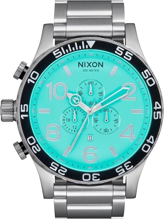 Nixon A083-2084 51-30 Chrono Men's Quartz 51 mm 300 m Stainless Steel Turquoise
