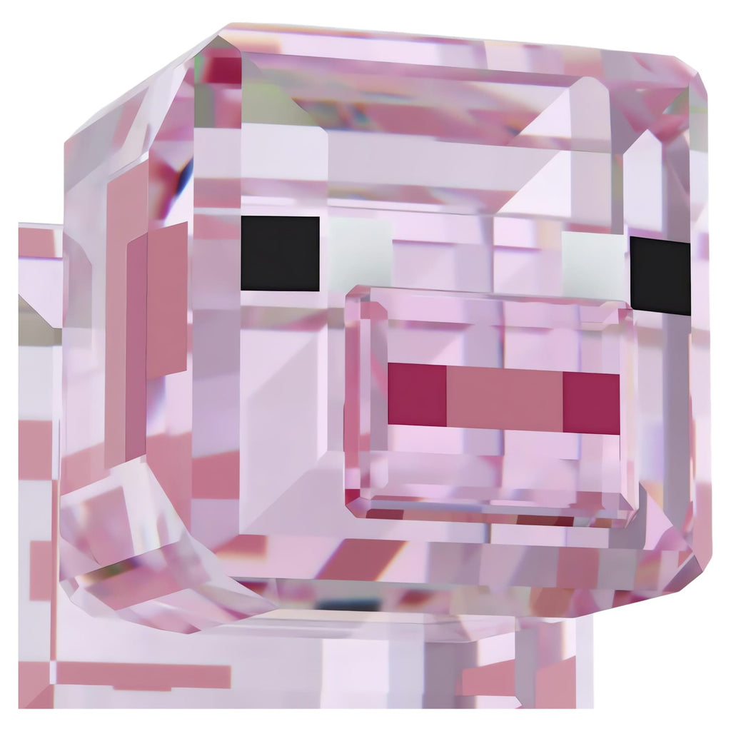 Swarovski Minecraft Pig Crystal Figurine 5701273 Pink 308 Facets Official Mojang