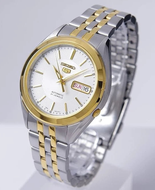 Seiko Series 5 Automatic Day-Date Unisex 38mm Hardlex 30m Two-Tone SNKL24K1 7S26
