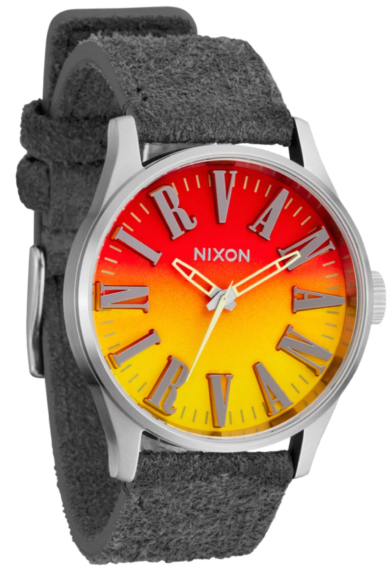 Nixon Nirvana Sentry Leather 42mm Quartz 100M WR Men's Watch Suede A1418-5274-00