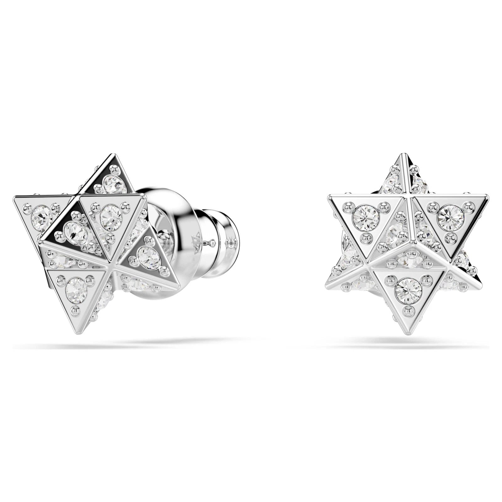Swarovski Dextera 5700322 Rhodium Plated White Crystal Star Stud Earrings Womens
