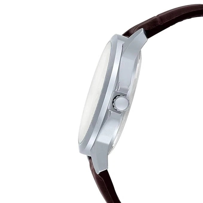 Casio MTP-V300L-7A Analog Day-Date 24Hr Water Resistant Real Leather Strap Watch