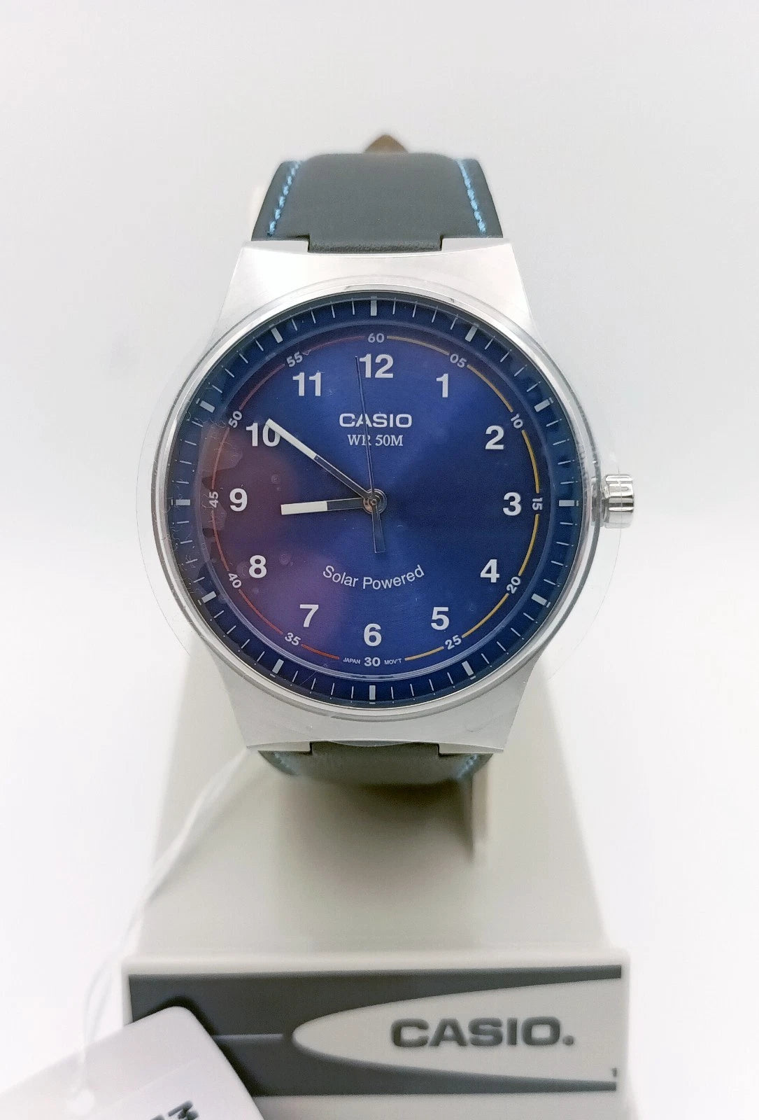 Casio Solar Powered Stainless Steel 50M Water Resistant Leather MTP-RS105L-2BV