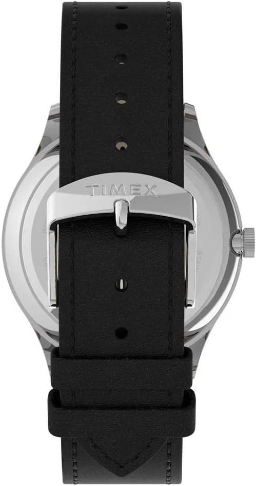 Timex TW2T71900 Easy Reader Men's Black Dial Indiglo Quartz Leather Strap Watch!