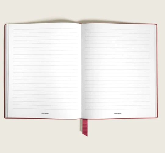 Montblanc 118039 Luxury Red Leather Fine Stationery Small Lined Notebook 14x9cm