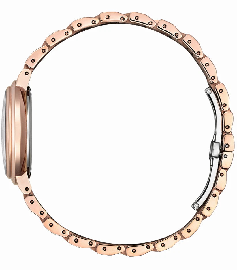 Citizen L Eco-Drive EM0917-81Y Women’s Rose Gold Unique Mother of Pearl Diamond