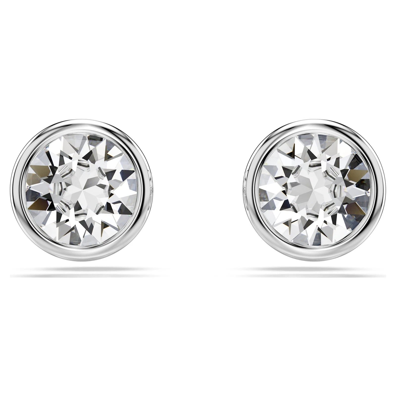Stunning Swarovski Imber 5696073 White Crystal Round Stud Earrings Rhodium Women