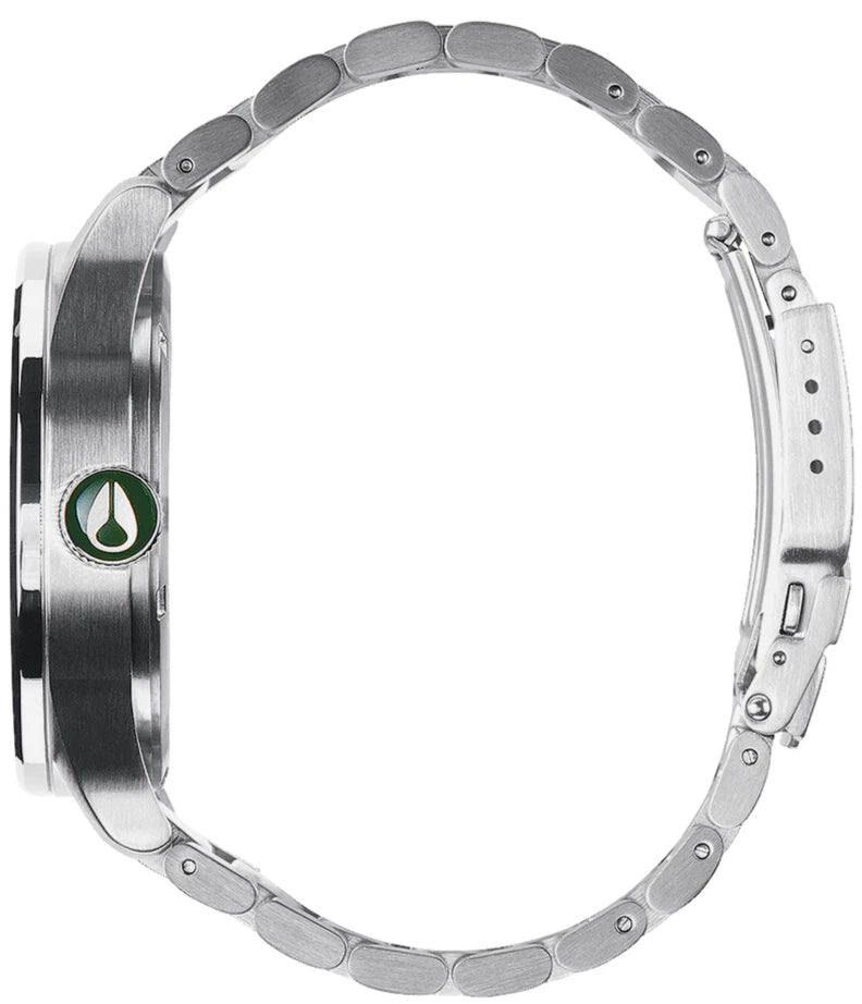 Nixon Sentry 42mm Stainless Steel Green Sunray Day-Date Quartz A356-1696 100M WR