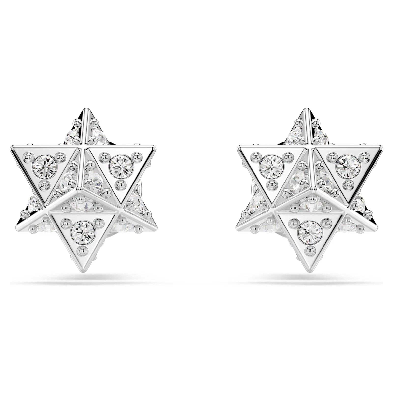 Swarovski Dextera 5700322 Rhodium Plated White Crystal Star Stud Earrings Womens