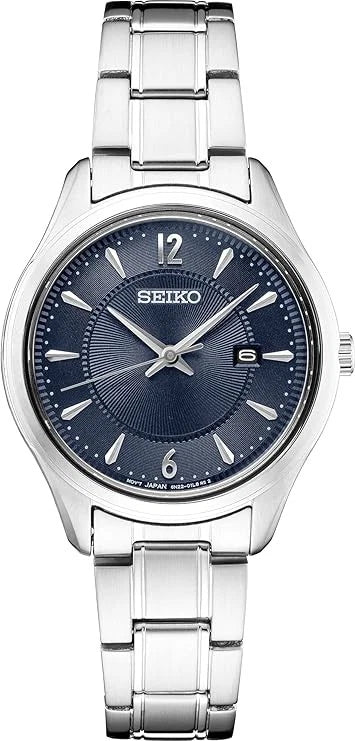 Seiko SUR425P1 Women's Sapphire Crystal Watch 30mm Quartz 10 Bar Stainless Steel