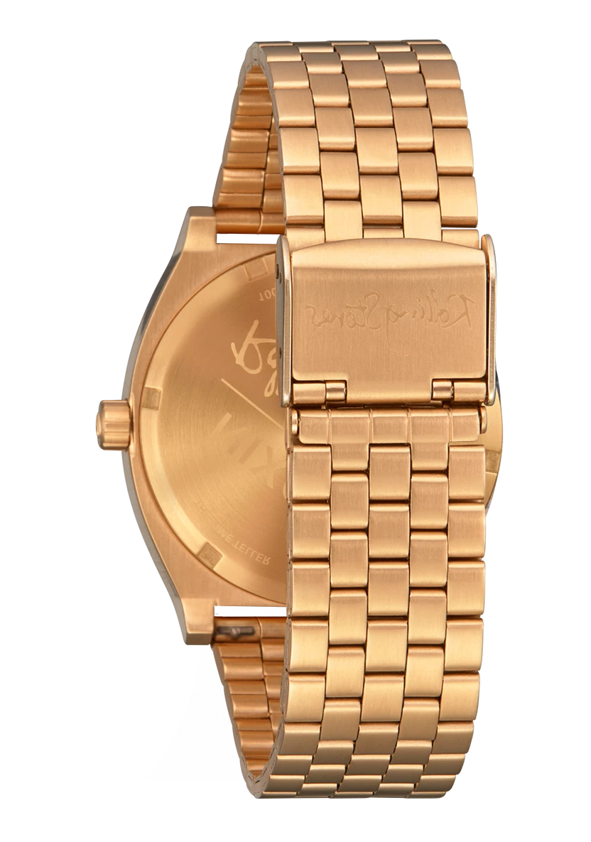 Nixon Rolling Stones Time Teller Tongue Logo All Gold 37mm A1356-509 100m Watch
