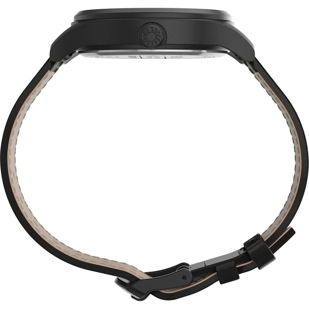 Timex Men's Expedition TW4B18500 Solar-Powered 40mm Watch Black Dial 50M Leather