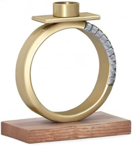 Swarovski African Sunset Candle Holder: Asymmetric Elegance in Crystal, Gold