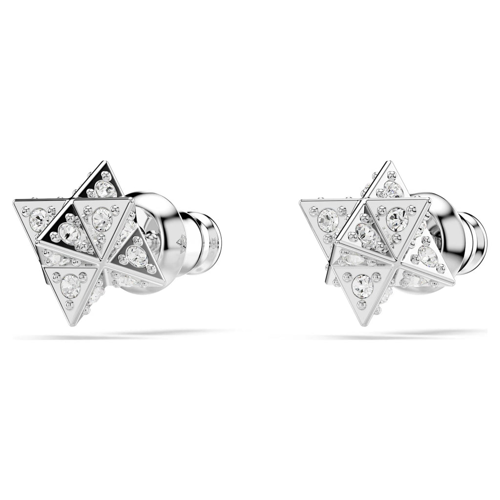 Swarovski Dextera 5700322 Rhodium Plated White Crystal Star Stud Earrings Womens
