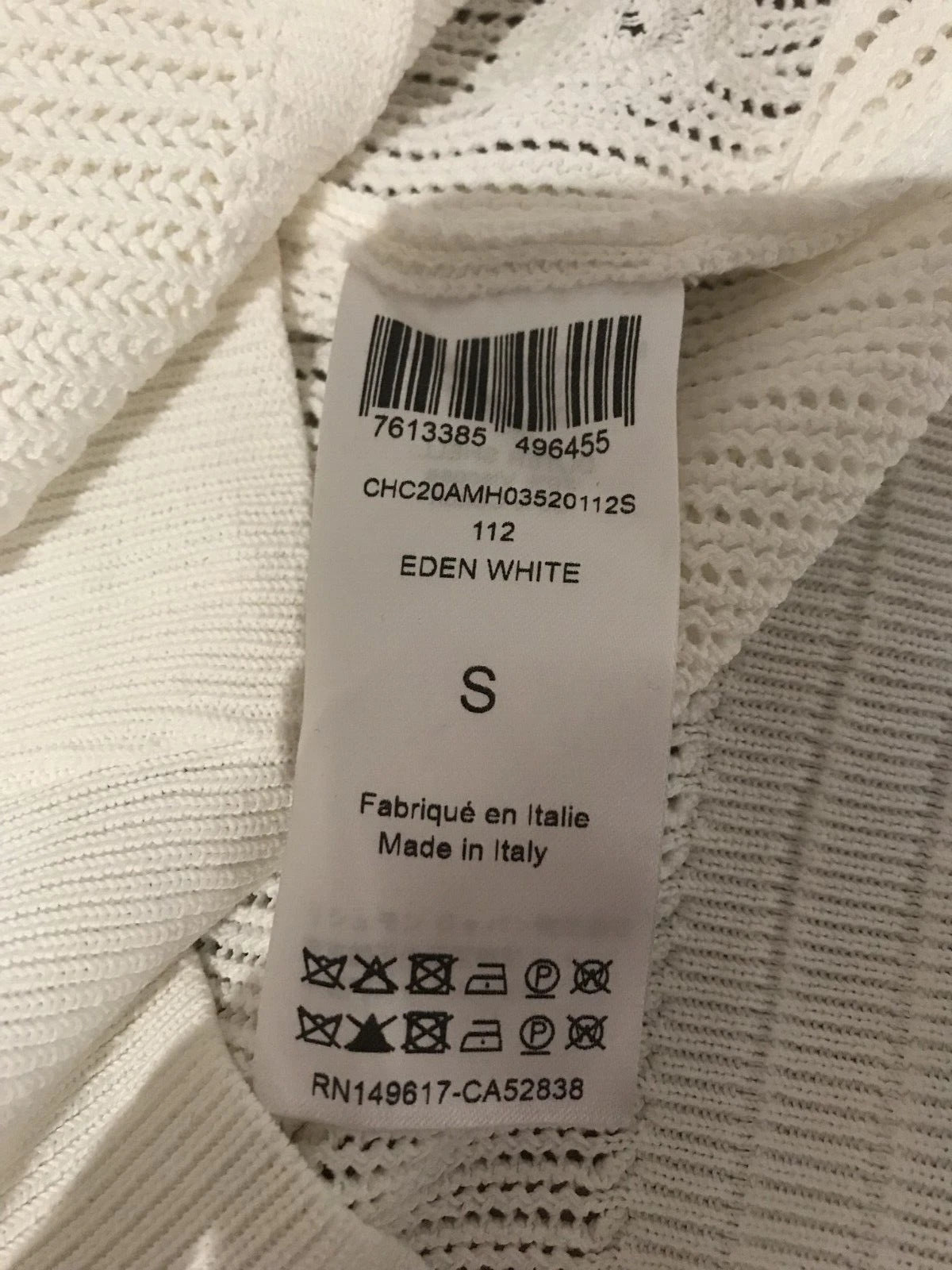 Chloe Women's Ivory Crochet Knit Floral 3/4 Sleeve Pullover Sweater Sz Small