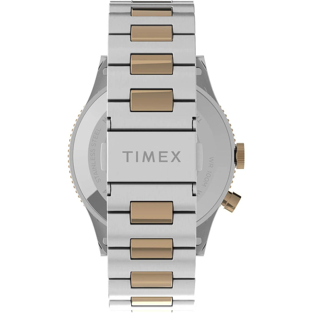 Timex Waterbury Traditional GMT 39mm, Blue Dial Two-Tone SS Bracelet TW2U90600