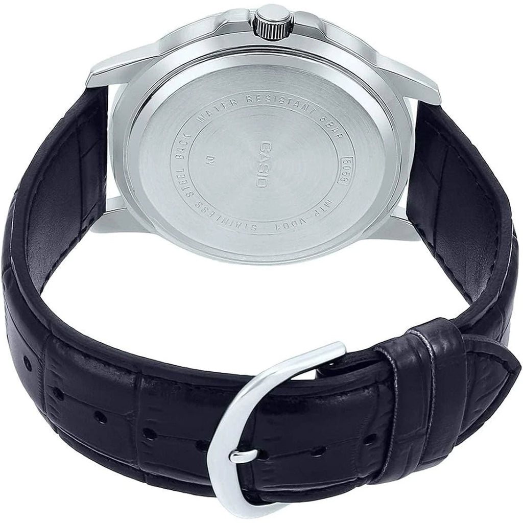CASIO MTP-VD01L-1EV Mens Sports Watch 50M Water Resistant Easy Read Date Leather