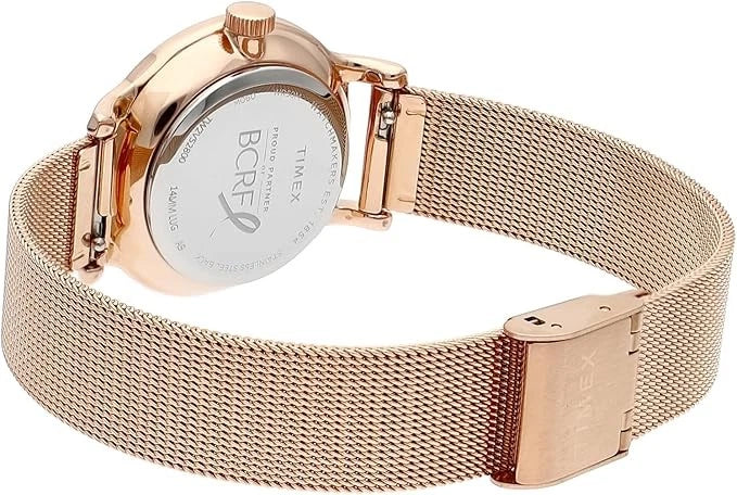 Timex x Breast Cancer Research Foundation Rose Gold Pink Watch Women's Crystals