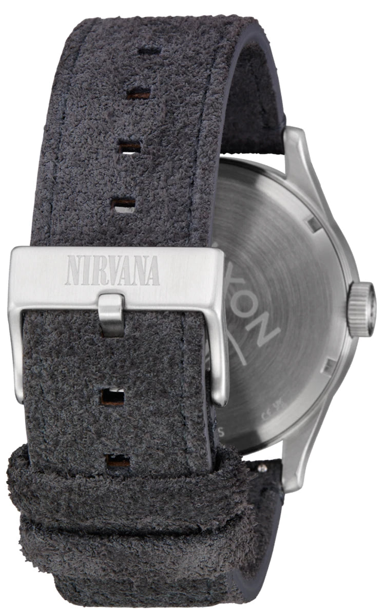 Nixon Nirvana Sentry Leather 42mm Quartz 100M WR Men's Watch Suede A1418-5274-00