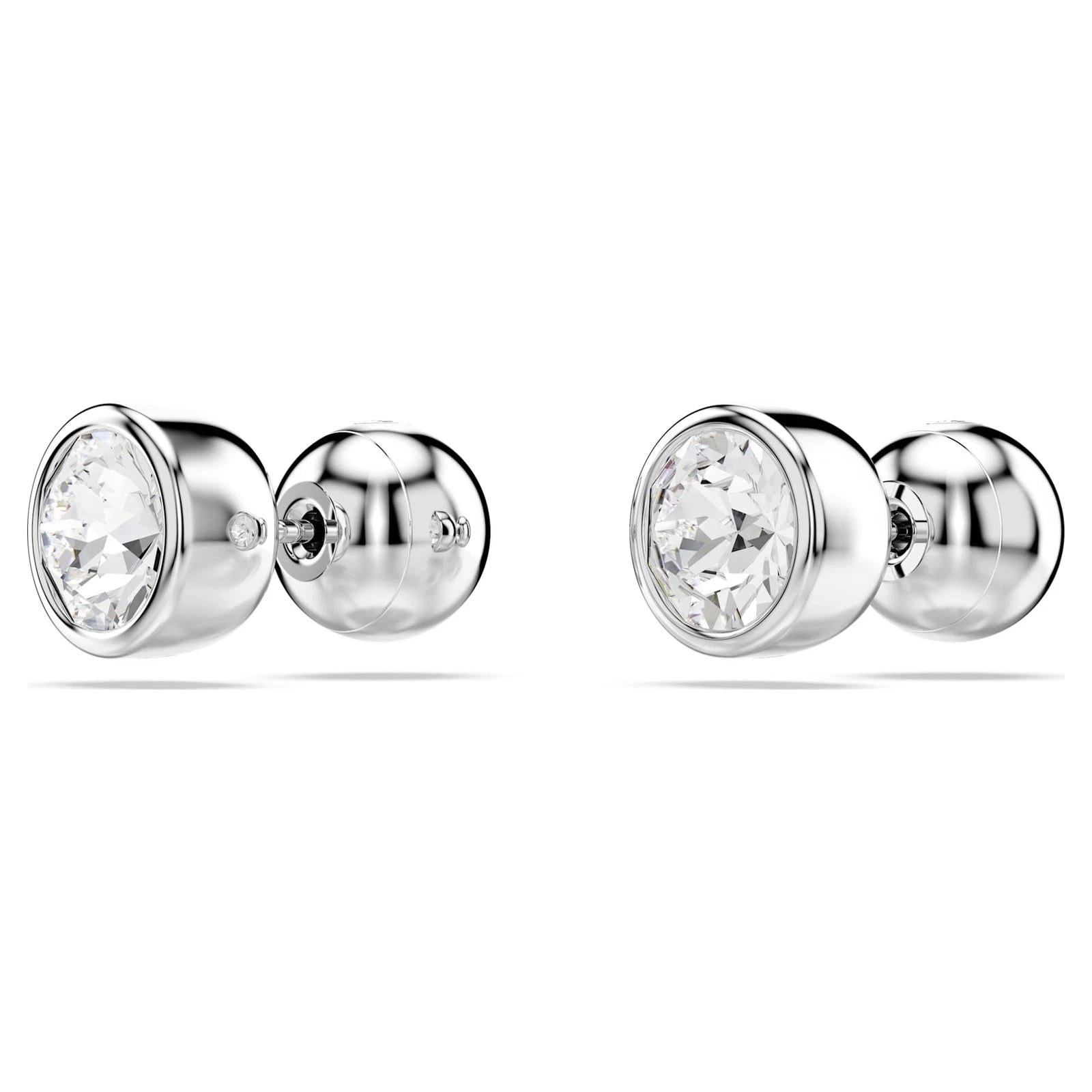 Stunning Swarovski Imber 5696073 White Crystal Round Stud Earrings Rhodium Women