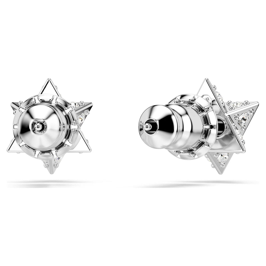 Swarovski Dextera 5700322 Rhodium Plated White Crystal Star Stud Earrings Womens