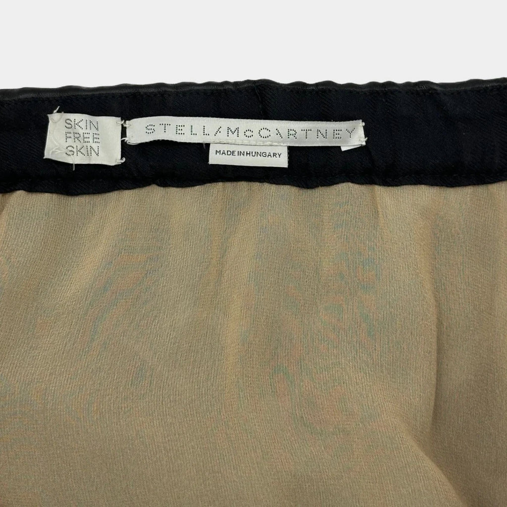 STELLA McCARTNEY Women's Black Animal Print Vegan Leather Long Skirt Size 4-6