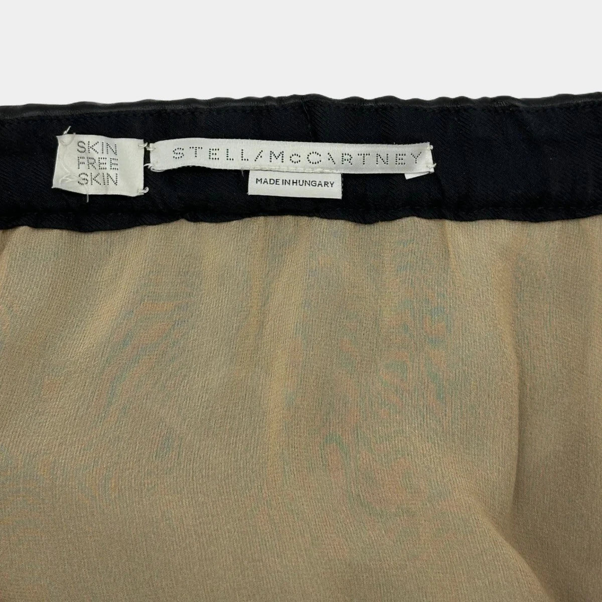 STELLA McCARTNEY Women's Black Animal Print Vegan Leather Long Skirt Size 4-6