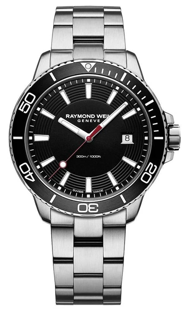 Raymond Weil Tango 8260-ST1-20001 Swiss Quartz 42 mm Black Dial 300M Diver Watch