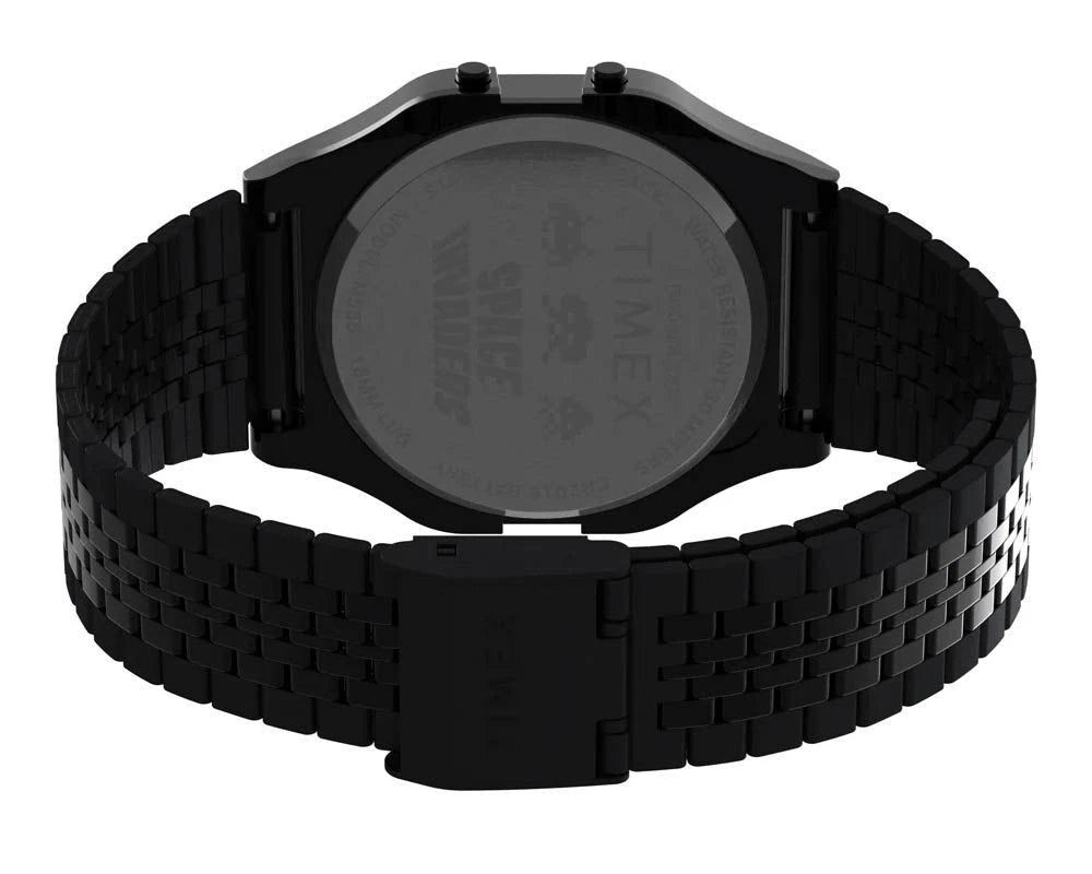 Timex X Space Invaders Retro Alien Watch TW2V30200 Digital Alarm Backlight 34mm