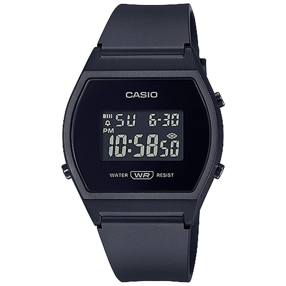 Casio Unisex Quartz Digital Black Dial Calendar Resin Strap 35mm Watch LW204-1B