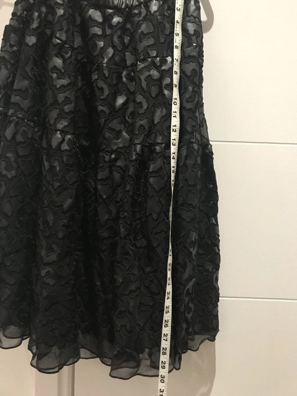 STELLA McCARTNEY Women's Black Animal Print Vegan Leather Long Skirt Size 4-6