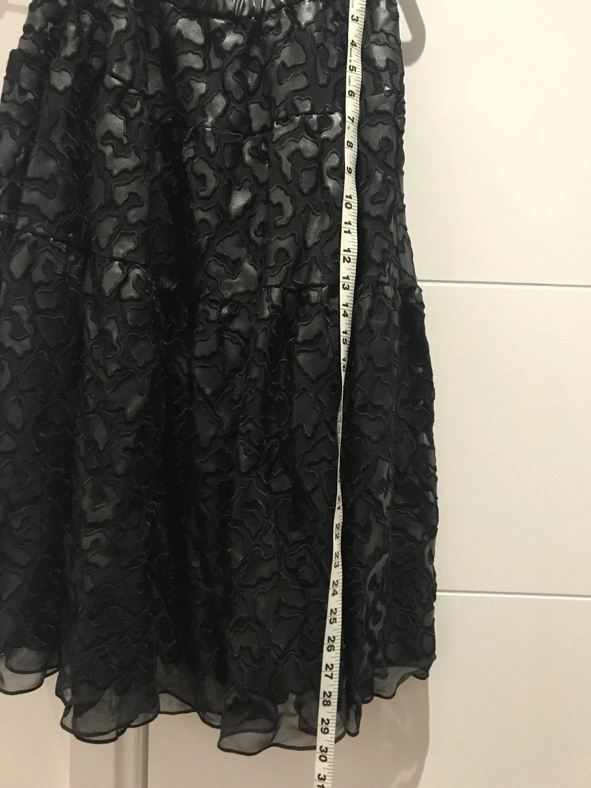 STELLA McCARTNEY Women's Black Animal Print Vegan Leather Long Skirt Size 4-6
