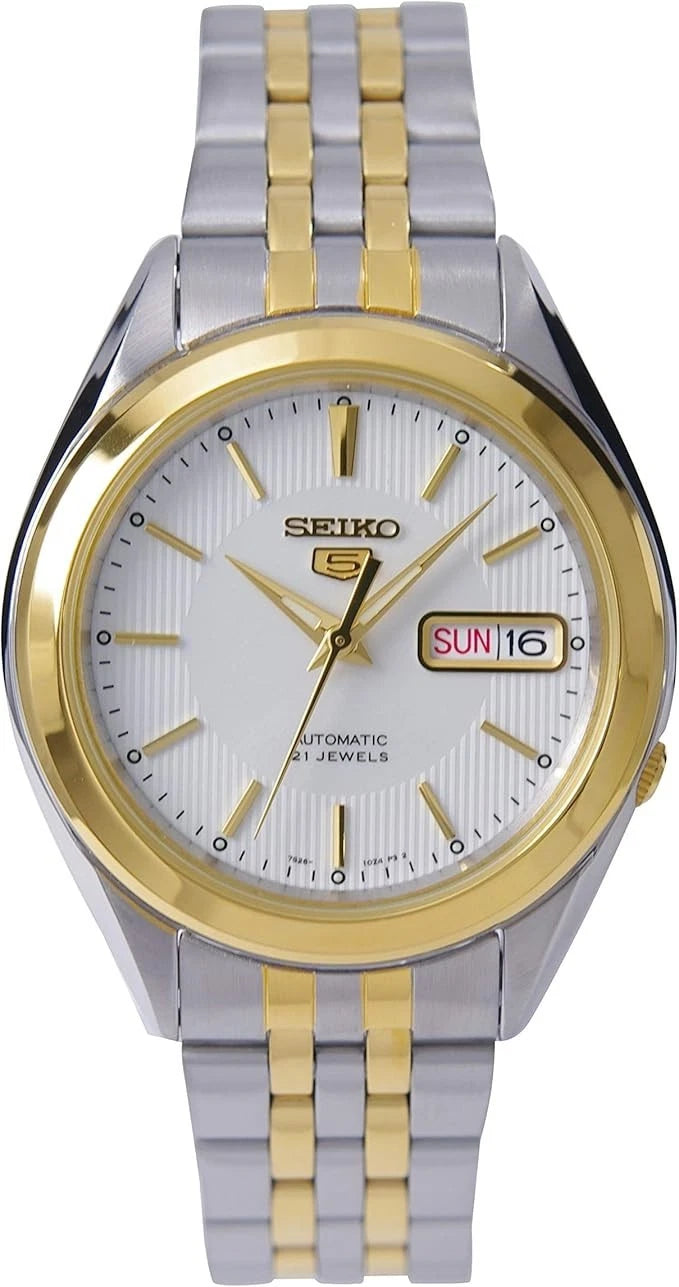 Seiko Series 5 Automatic Day-Date Unisex 38mm Hardlex 30m Two-Tone SNKL24K1 7S26