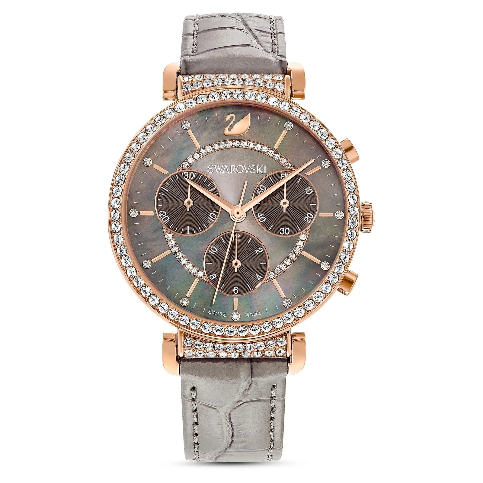 Swarovski Passage Chrono Crystal Watch Collection, Leather Strap