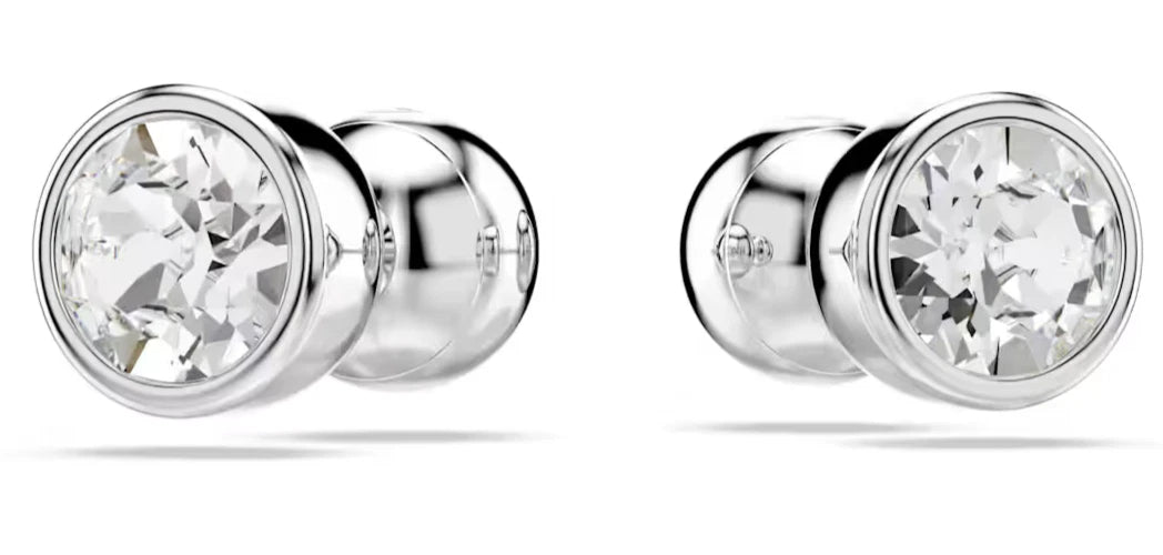 Stunning Swarovski Imber 5696073 White Crystal Round Stud Earrings Rhodium Women