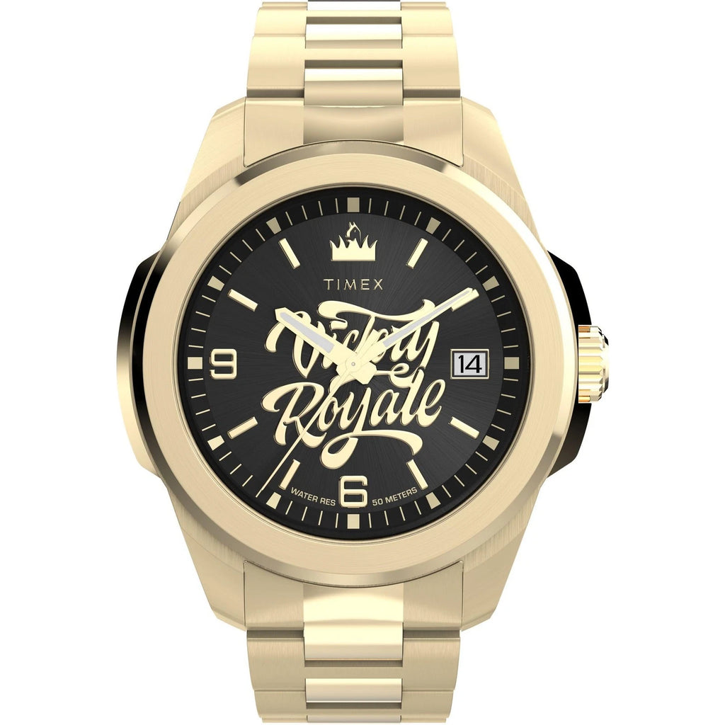 Timex x Fortnite Essex 45mm Stainless Steel Bracelet Watch Victory Royale