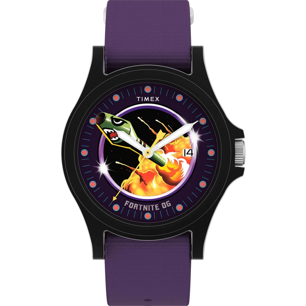 Timex x Fortnite Acadia 40mm Fabric Strap Watch Rocket Launcher Dial