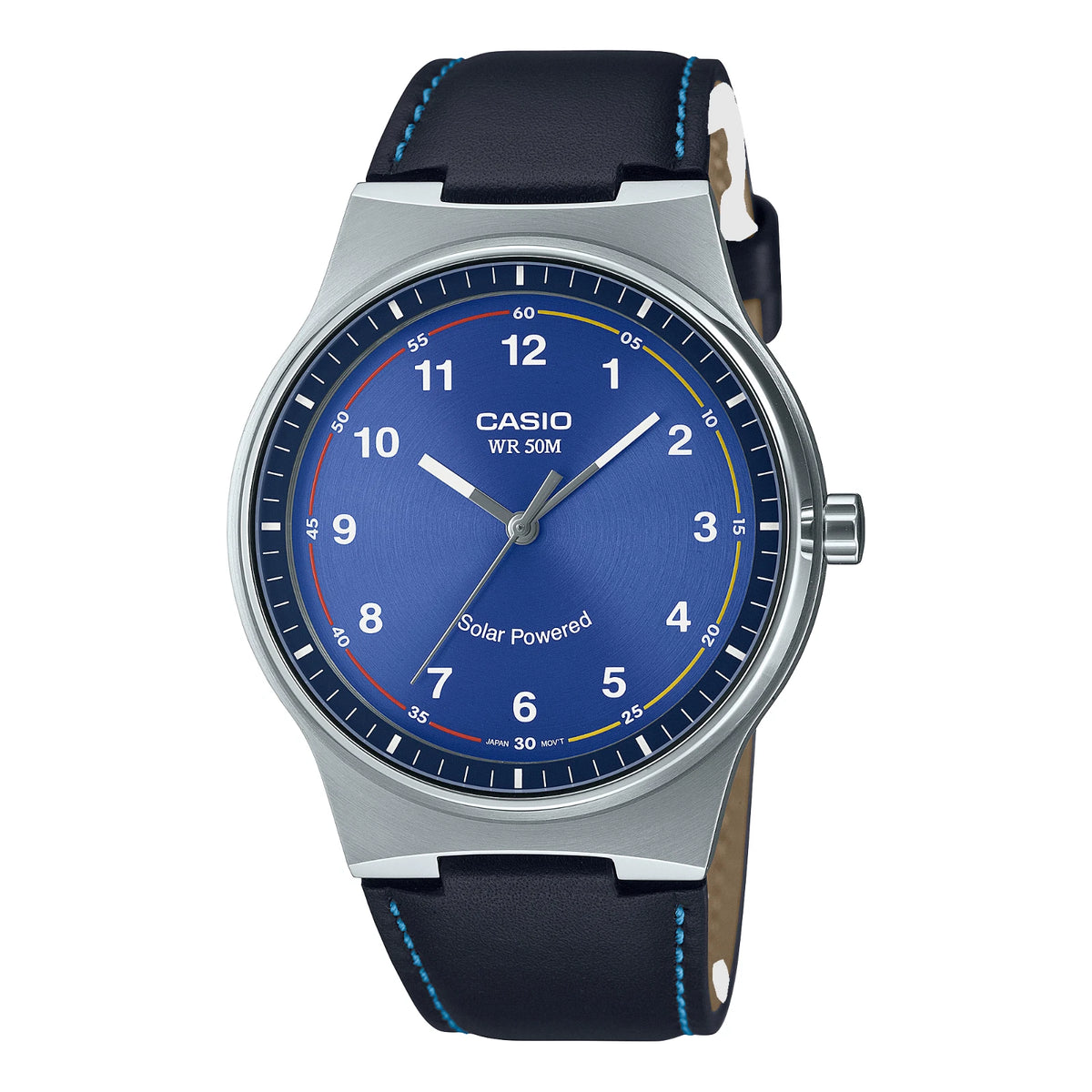 Casio Solor Casio Solar Powered Stainless Steel 50M Water Resistant Leather MTP-RS ...