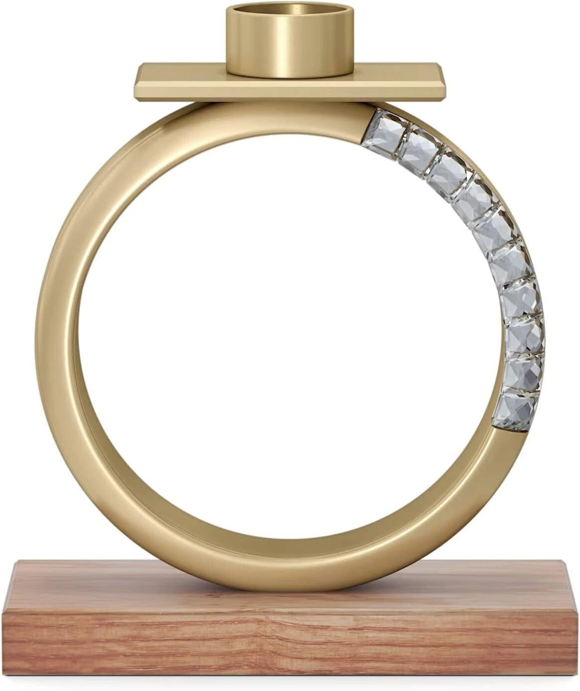 Swarovski African Sunset Candle Holder: Asymmetric Elegance in Crystal, Gold