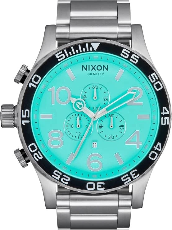Nixon A083-2084 51-30 Chrono Men's Quartz 51 mm 300 m Stainless Steel Turquise