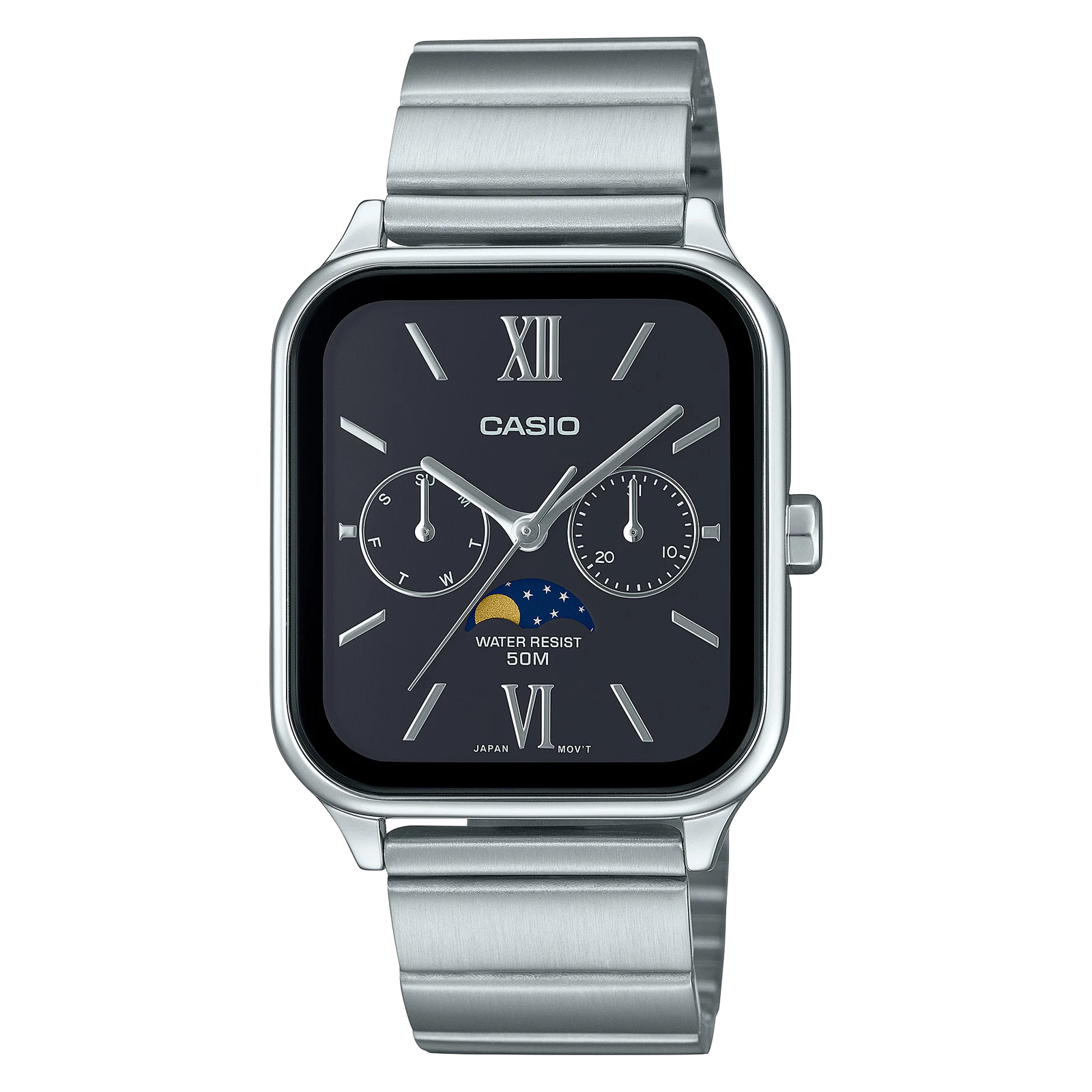 Casio MTP-M305D-1A2V Analog Lunar Phase Watch, Water Resistant, Stylish Design