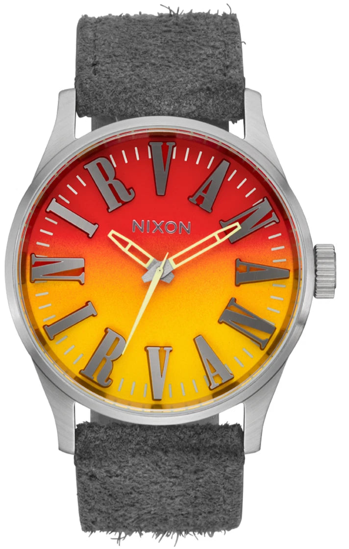 Nixon Nirvana Sentry Leather 42mm Quartz 100M WR Men's Watch Suede A1418-5274-00