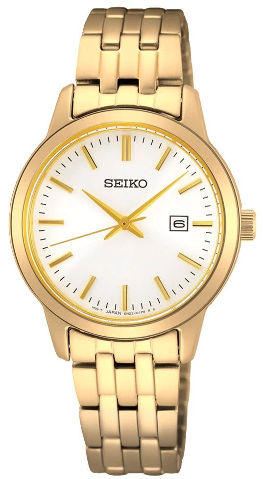 Seiko SUR412 Women's Quartz 30mm Stainless Steel Dress Watch Hardlex Crystal 50M