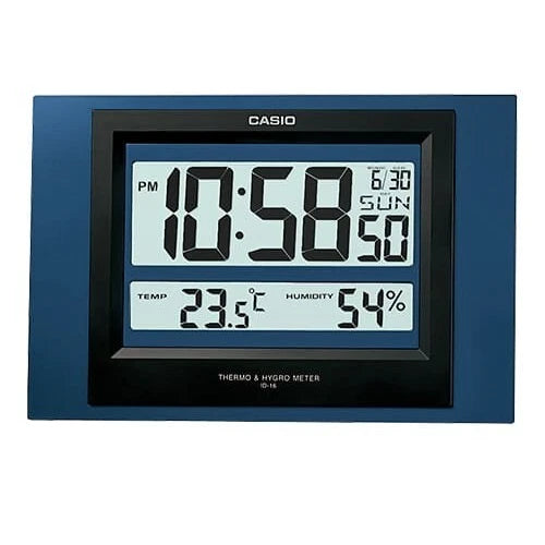 Casio Digital Wall Clock Hygrometer Thermometer Temp Humidity Calendar ID-16S-2