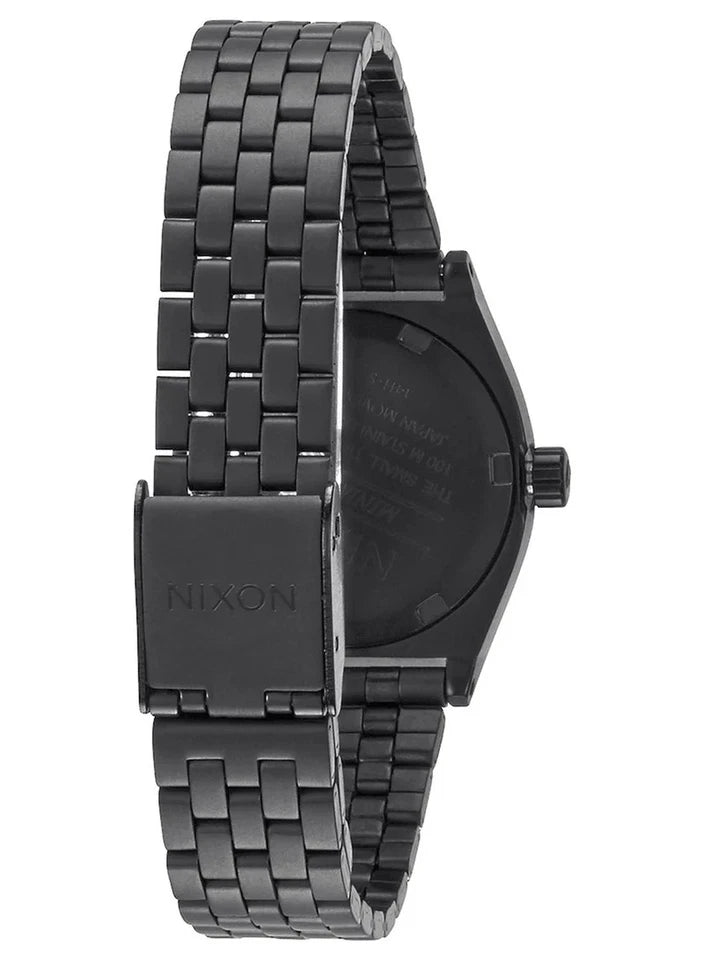 Nixon Small Time Teller All Black & Rose Gold 26mm Quartz 100M Watch A399-957-00