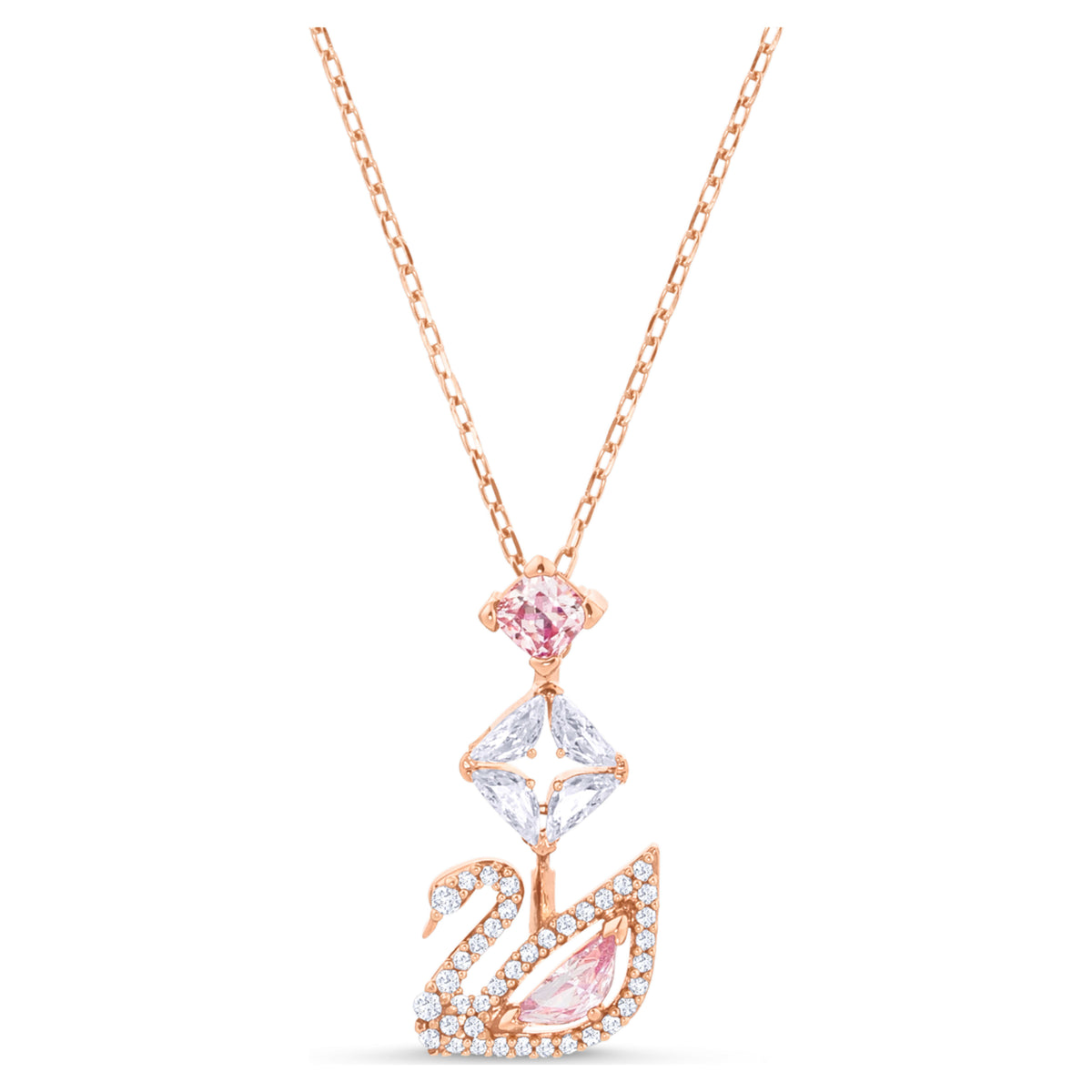 Swarovski Dazzling Swan Pink Crystal Pendant Necklace | 5473024
