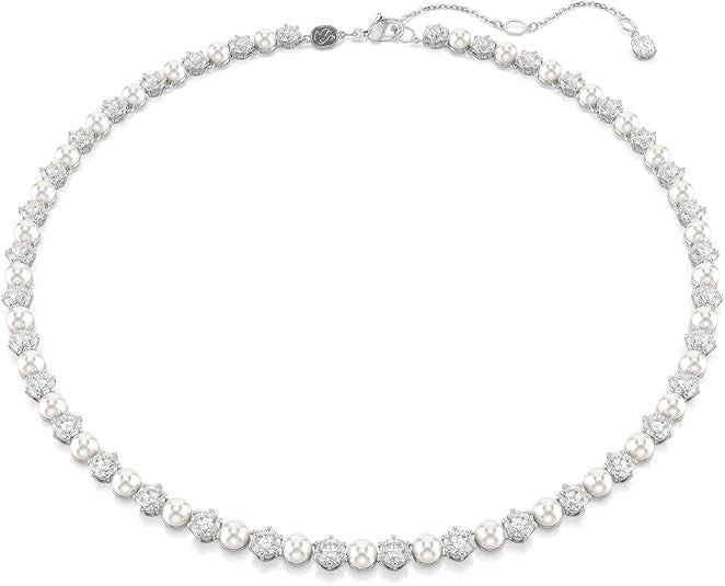 Swarovski Matrix Crystal Pearl Tennis Necklace — Open Box | 5689623