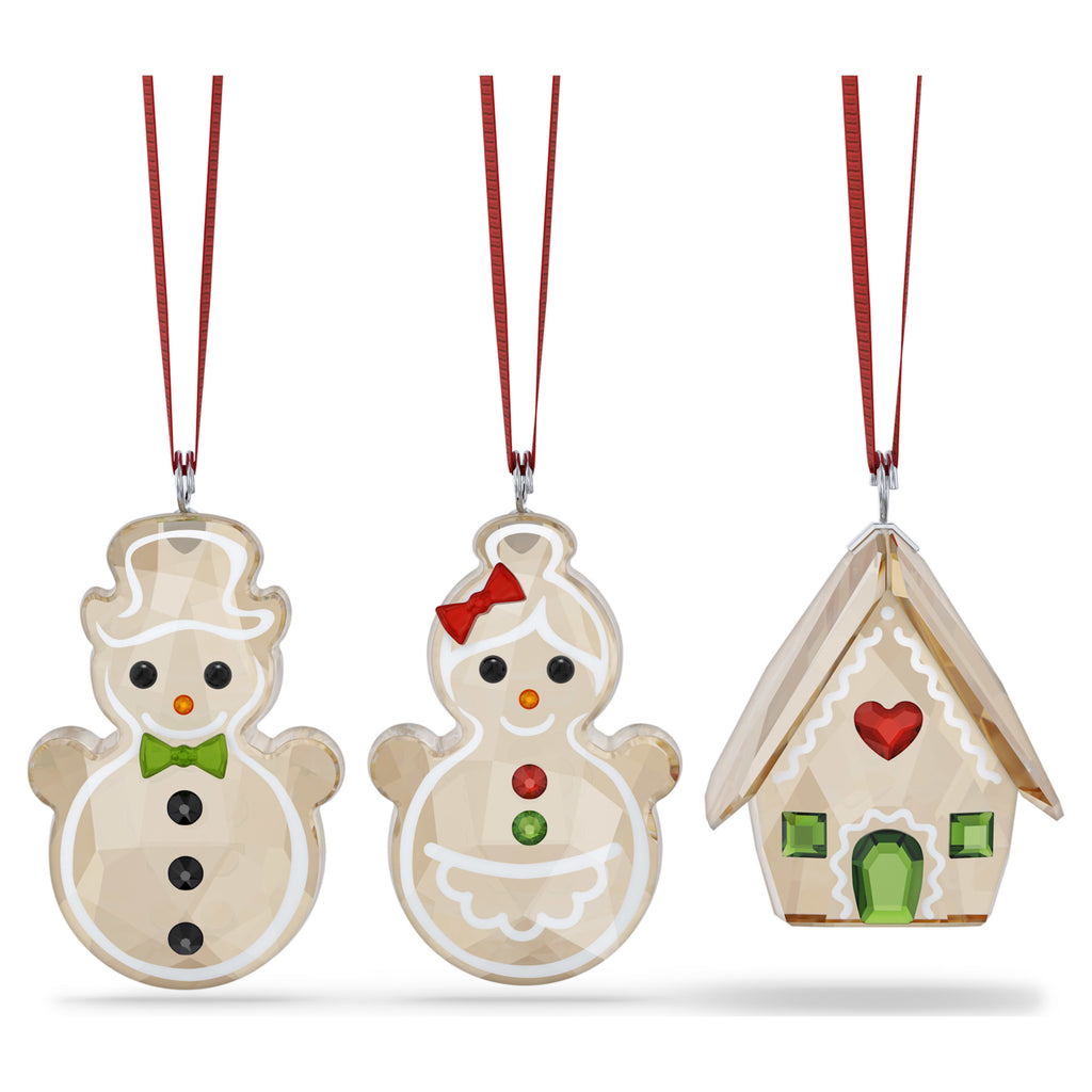 Swarovski Holiday Cheers Gingerbread Crystal Ornament Set of 3